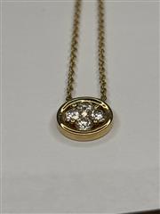18' Diamond Necklace 4 Diamonds .16 Carat T.W. 10K Yellow Gold 2g